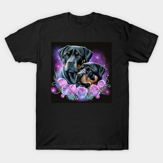 Rosey Rottweilers T-Shirt by Enchanted Reverie